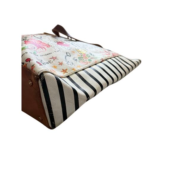 Tory Burch Limited Edition De La Vega Tote Bag Rare Graphic Art Quote Leather - Picture 5 of 12